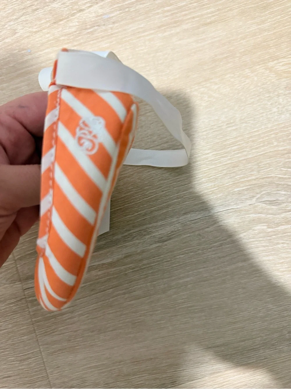 Ralph Lauren Orange & White Striped Girls' Ribbon Ballet Flats